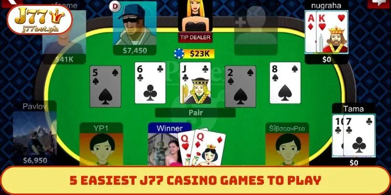 5 easiest J77 casino games to play