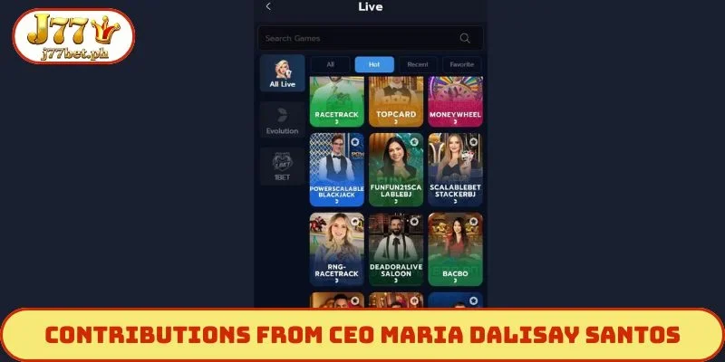Contributions from CEO Maria Dalisay Santos